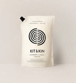Our Kit & Kin eco laundry detergent is hypoallergenic and non-toxic, offering a powerful clean that’s suitable for sensitive skin